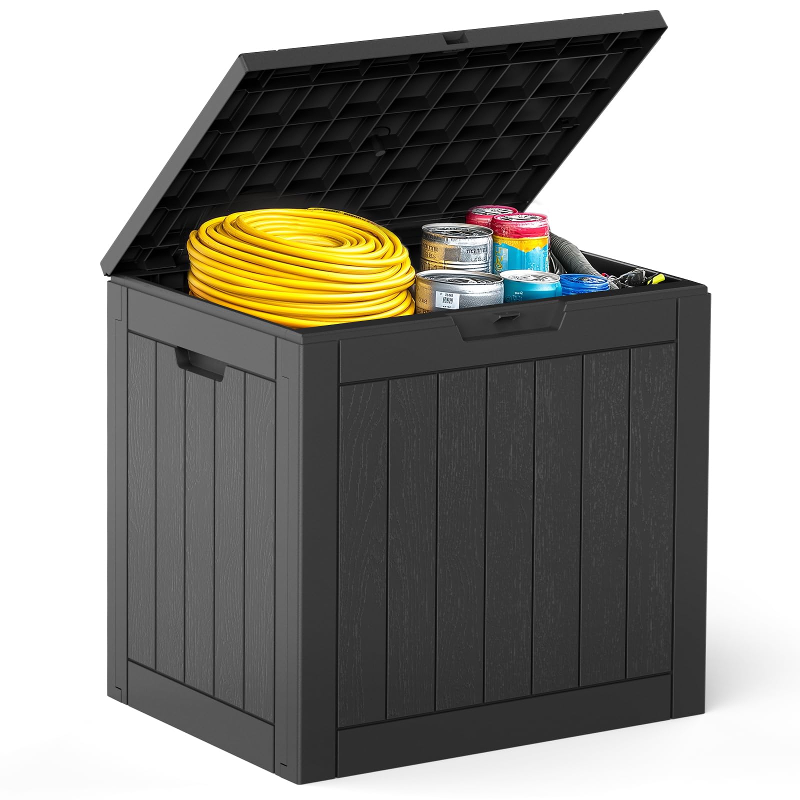 DUMOS 31-gallon deck box exterior view for outdoor storage and protection.