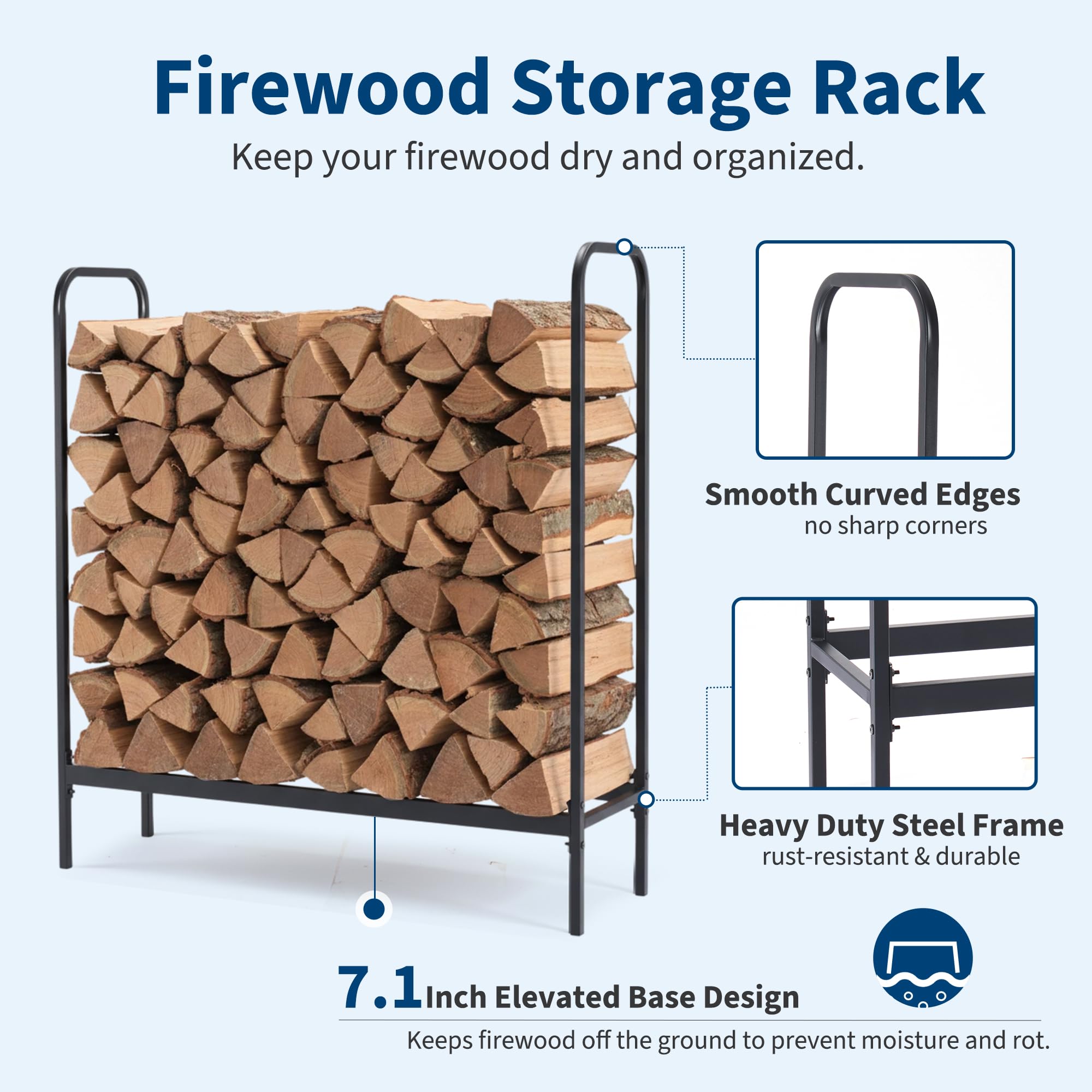 DUMOS assembly tools ensure fast setup of the firewood rack.