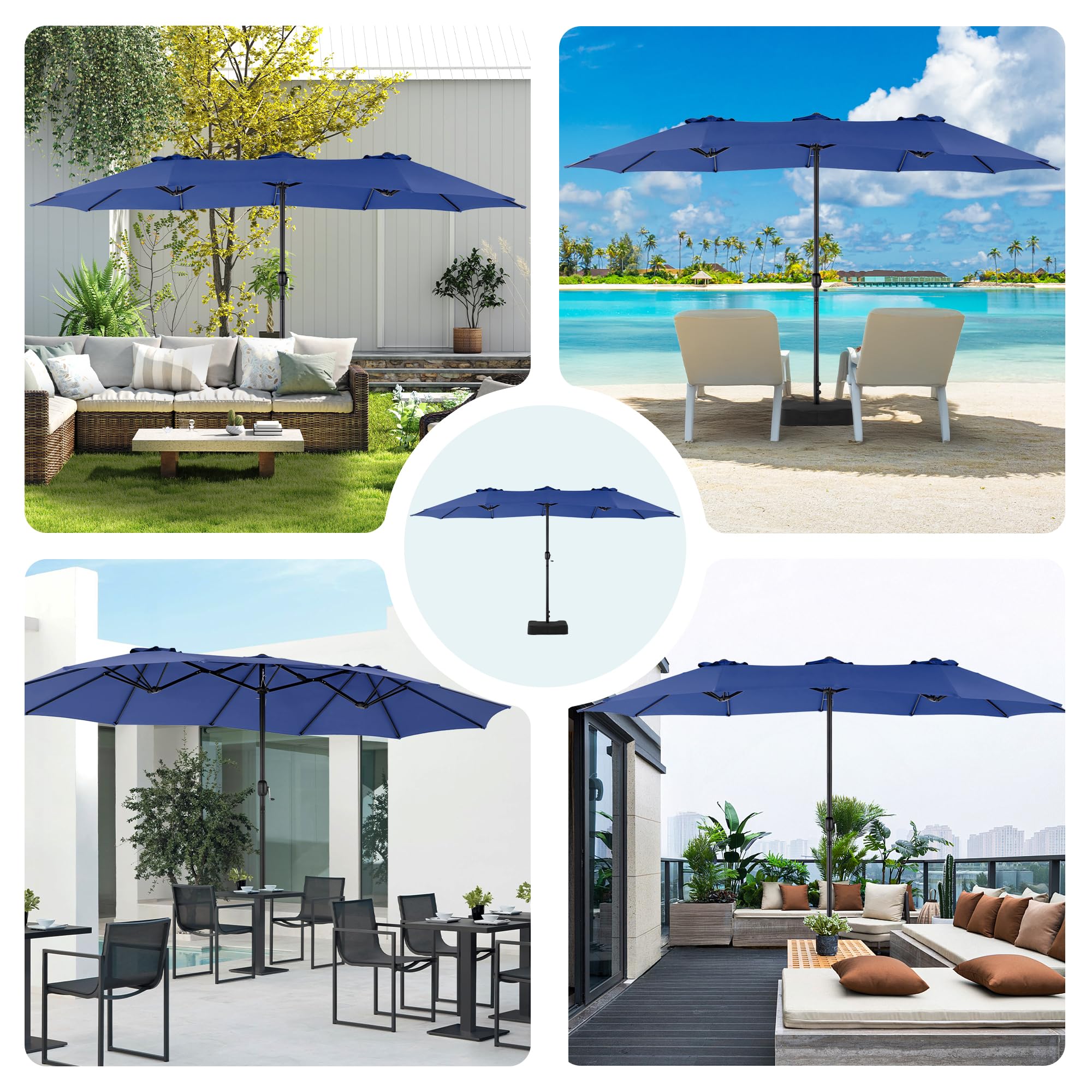 DUMOS ground stakes and sandbags boost umbrella stability