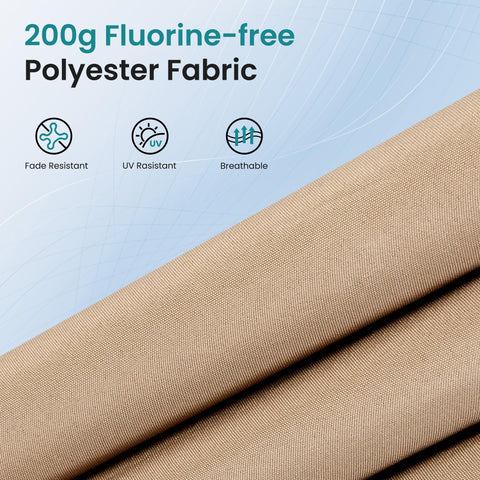 DUMOS iron frame with rust-resistant coating supports durable outdoor shade