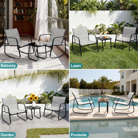 DUMOS set suits patios, balconies, poolside areas, and gardens for versatile outdoor living.