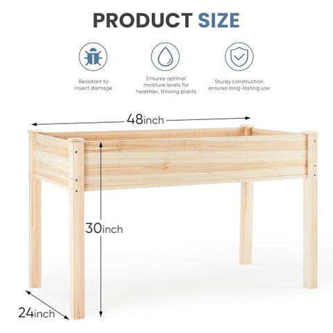 DUMOS raised bed dimensions 48x24 inches in a compact balcony setup.