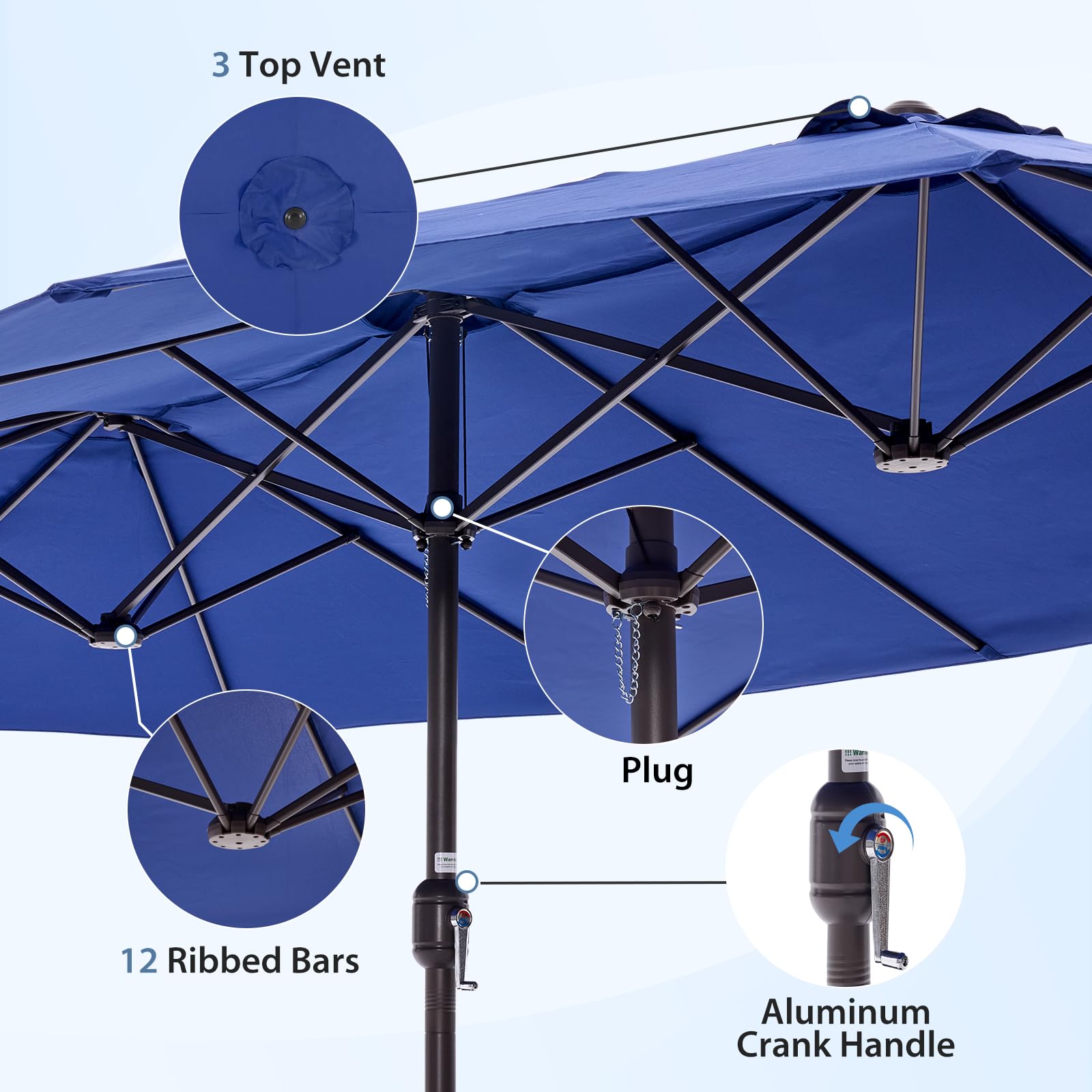 DUMOS color-fast fabric maintains vibrant shade under sun.