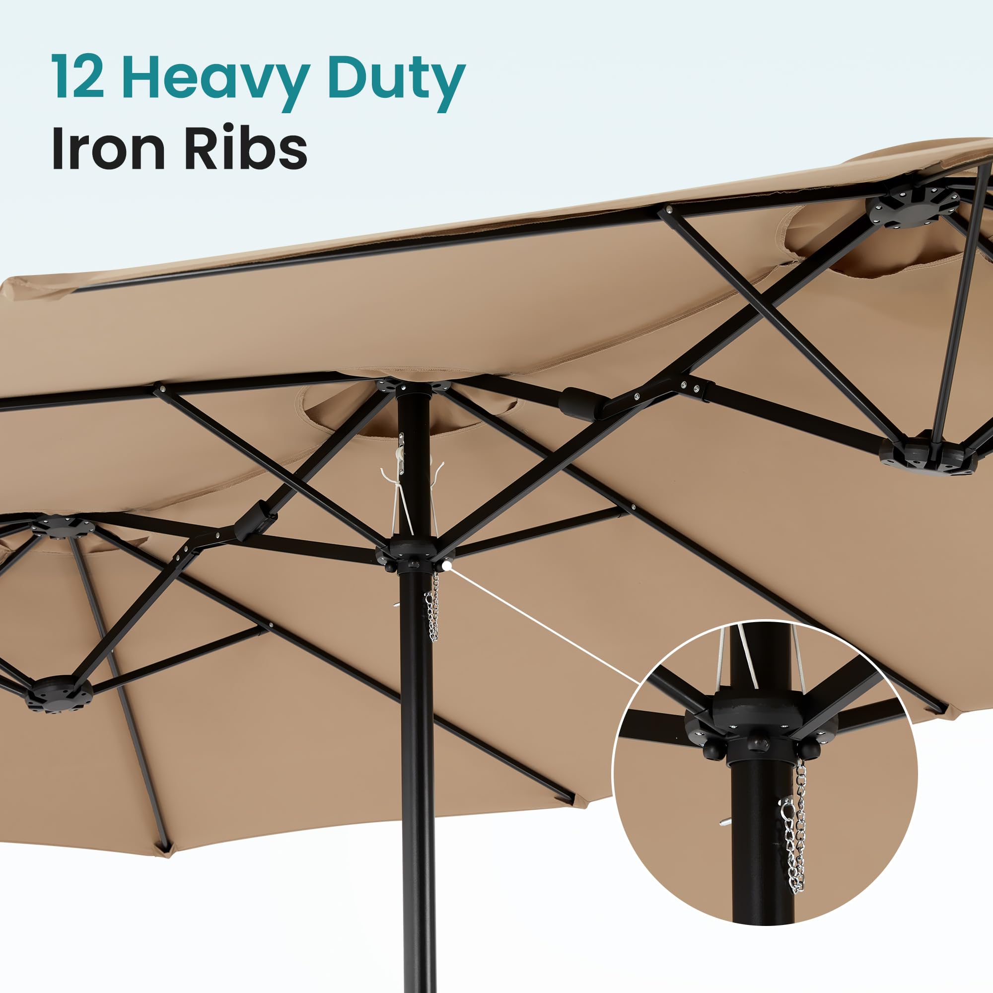 DUMOS 180g polyester fabric with UV50+ protection blocks sun while maintaining color