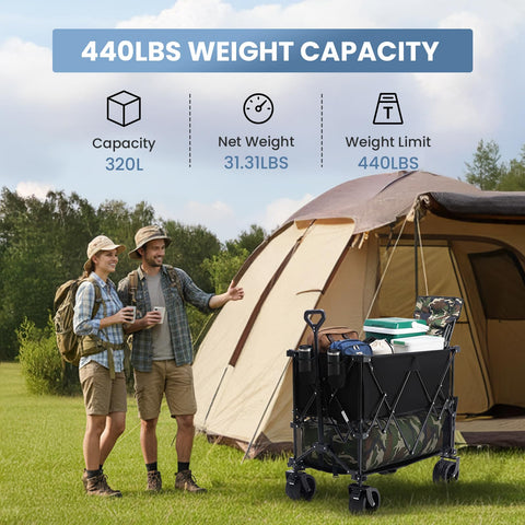 DUMOS wagon used in garden and beach scenarios for versatile hauling