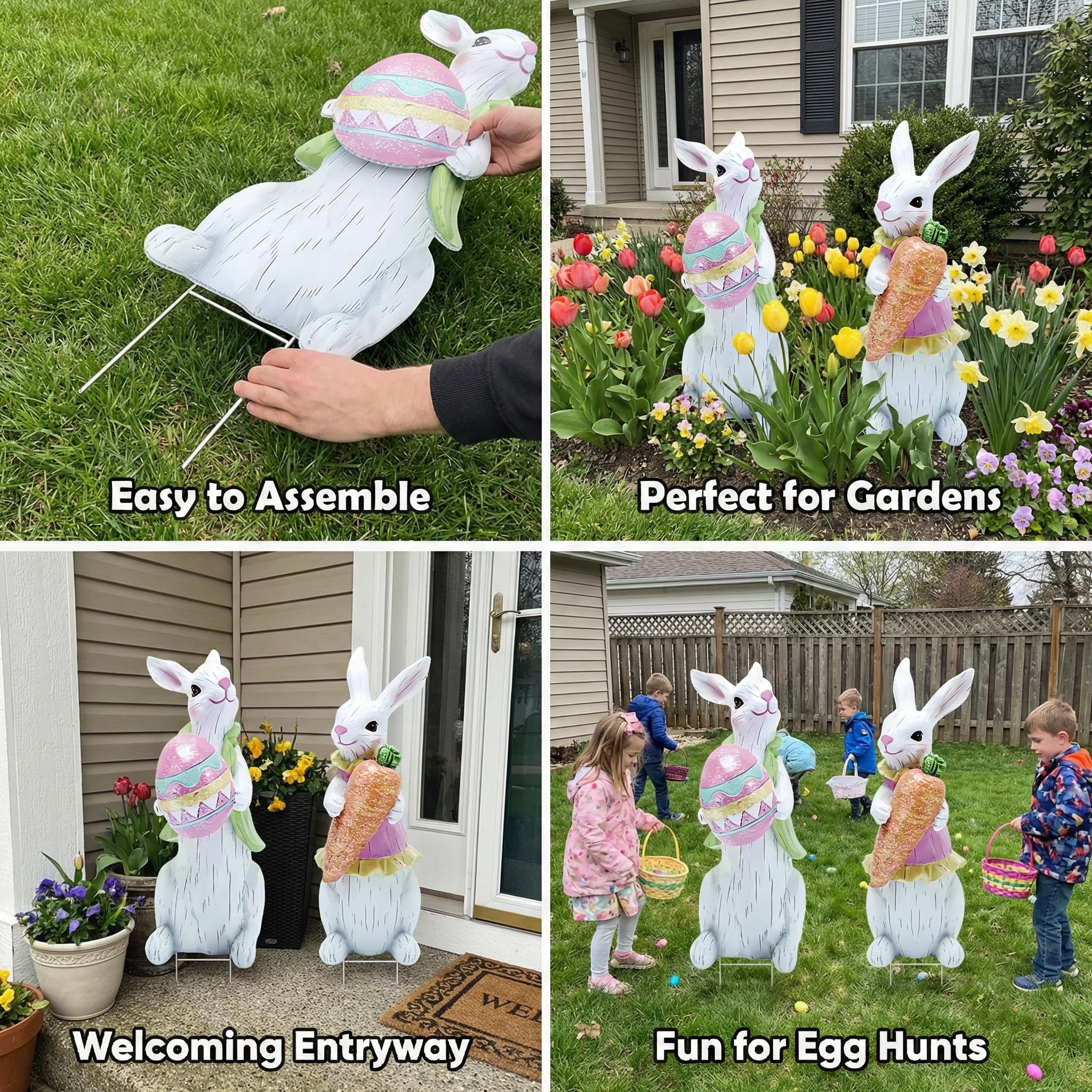DUNFACK Waterproof yard signs withstand rain and sun for seasonal use.