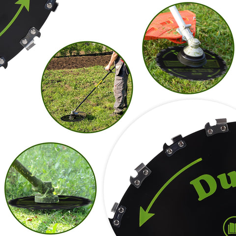Dunhil blade box showing OEM-quality blades for yard clearing.