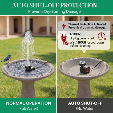 Dunkive adjustable water flow enables up to a 6-inch spray height.