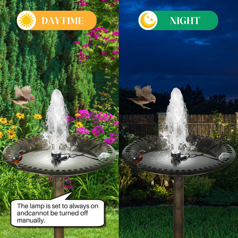 Dunkive bird bath fountain uses suction cups for stable, easy placement.