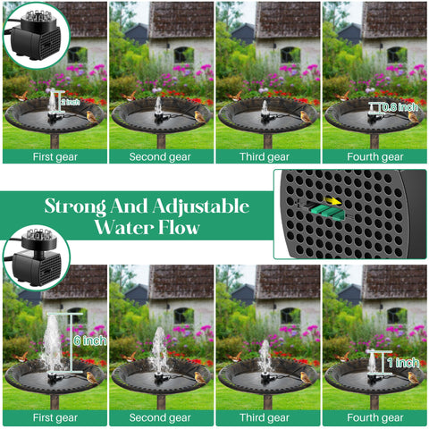 Dunkive mini fountain pump fits compact spaces for bird baths and small ponds.