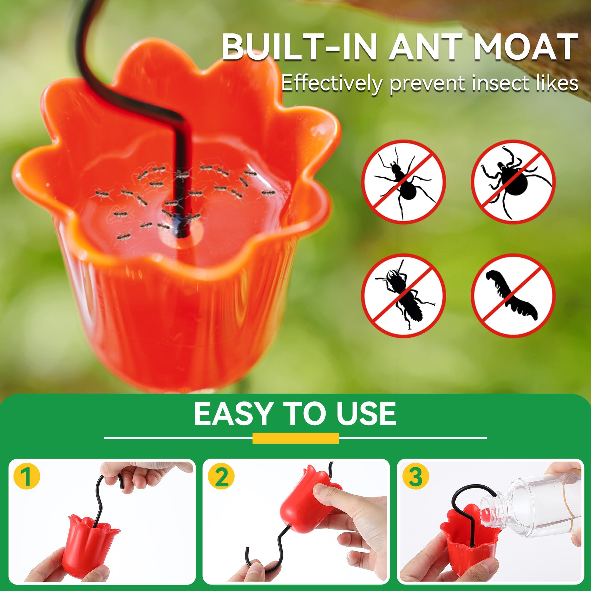 Detachable plastic bowl on a Dunkive oriole feeder for easy cleaning