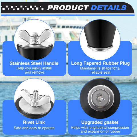 Dunkive rubber-stopper close-up highlighting durable stainless steel head.