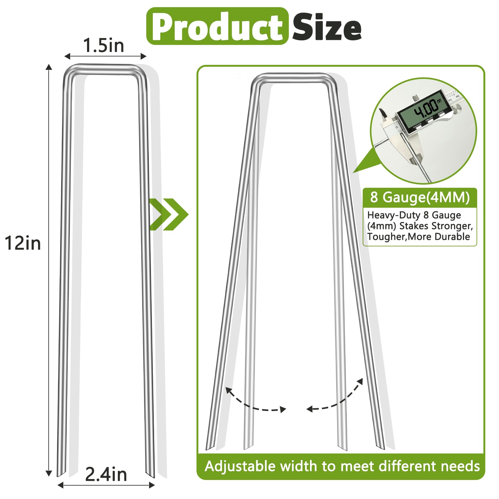 DUNPUTE stake with sharp beveled tip for easy insertion through turf and film.