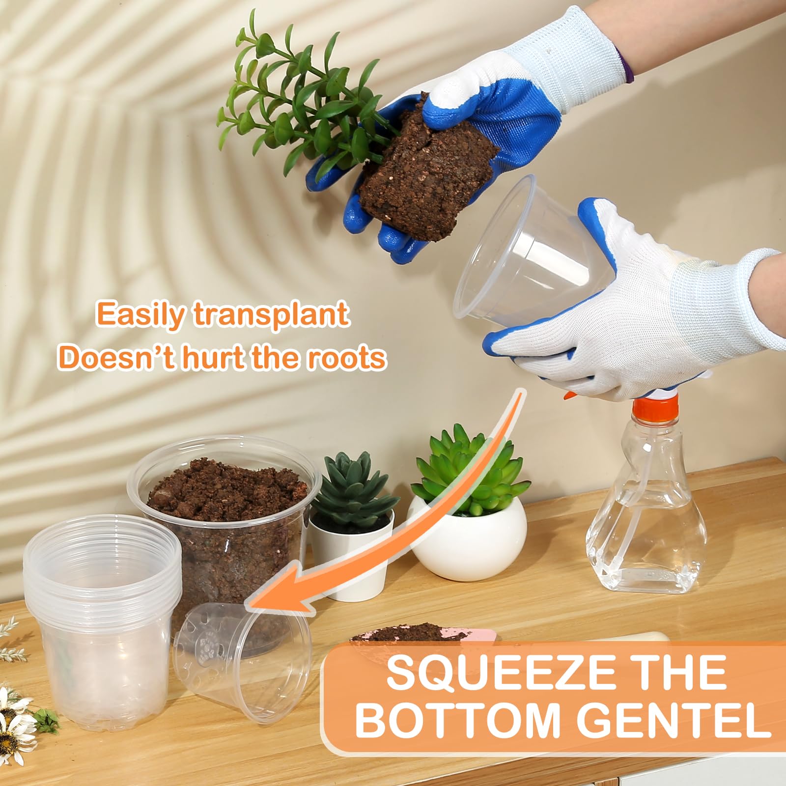 DUNPUTE 7-inch pot used indoors and outdoors for flexible planting
