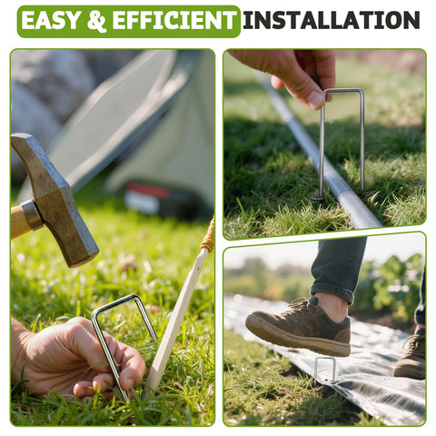 DUNPUTE adjustable base stake adapts to nets and irrigation pipes.