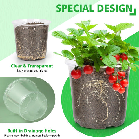 DUNPUTE large-capacity plastic pot suitable for bigger seedlings.