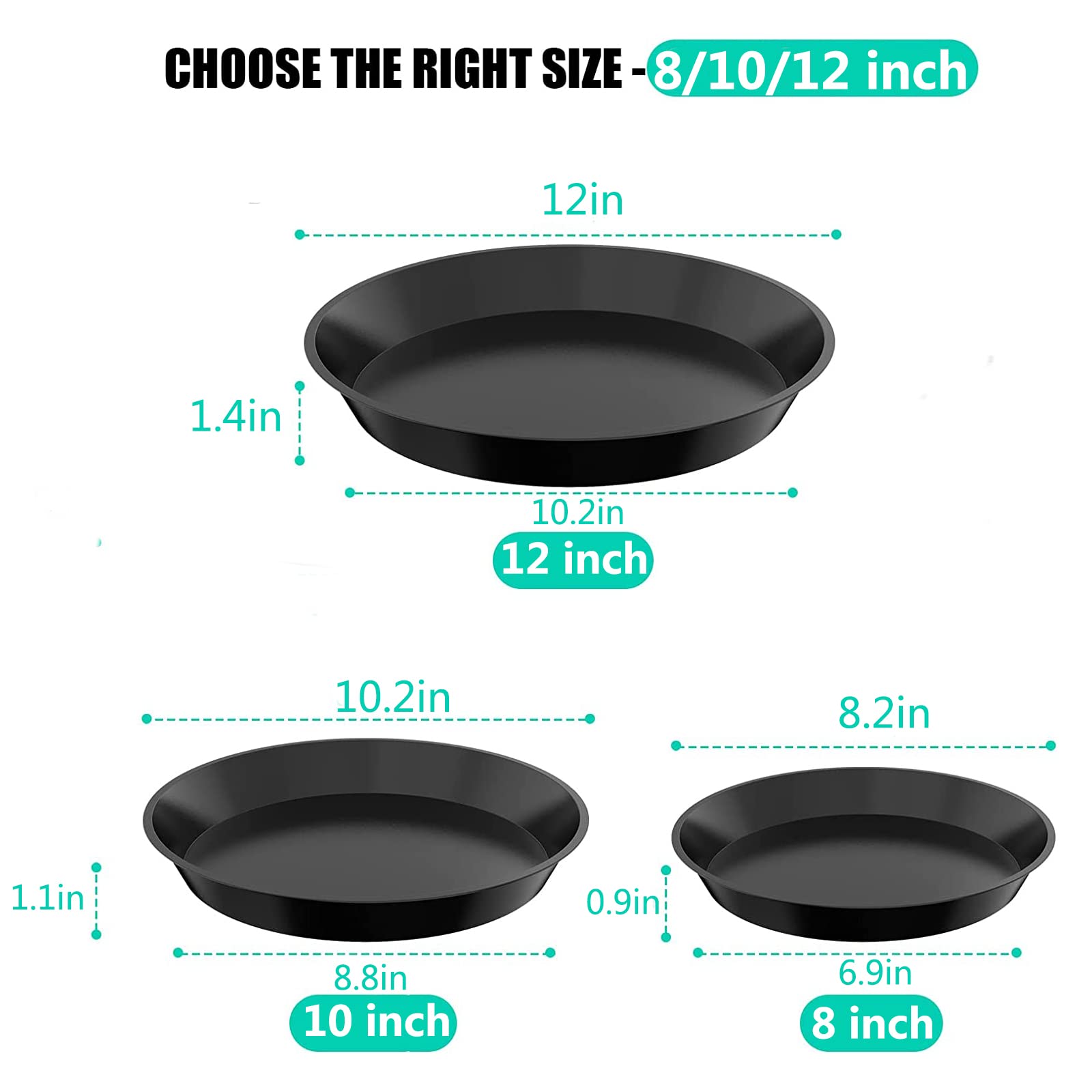 DUNPUTE plant saucer 10-inch top view helps manage overflow and spills.
