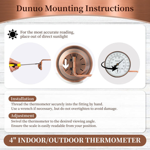 DUNUO calibration-friendly thermometer for accurate placement.