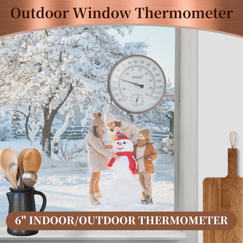 DUNUO weatherproof outdoor thermometer for year-round use.