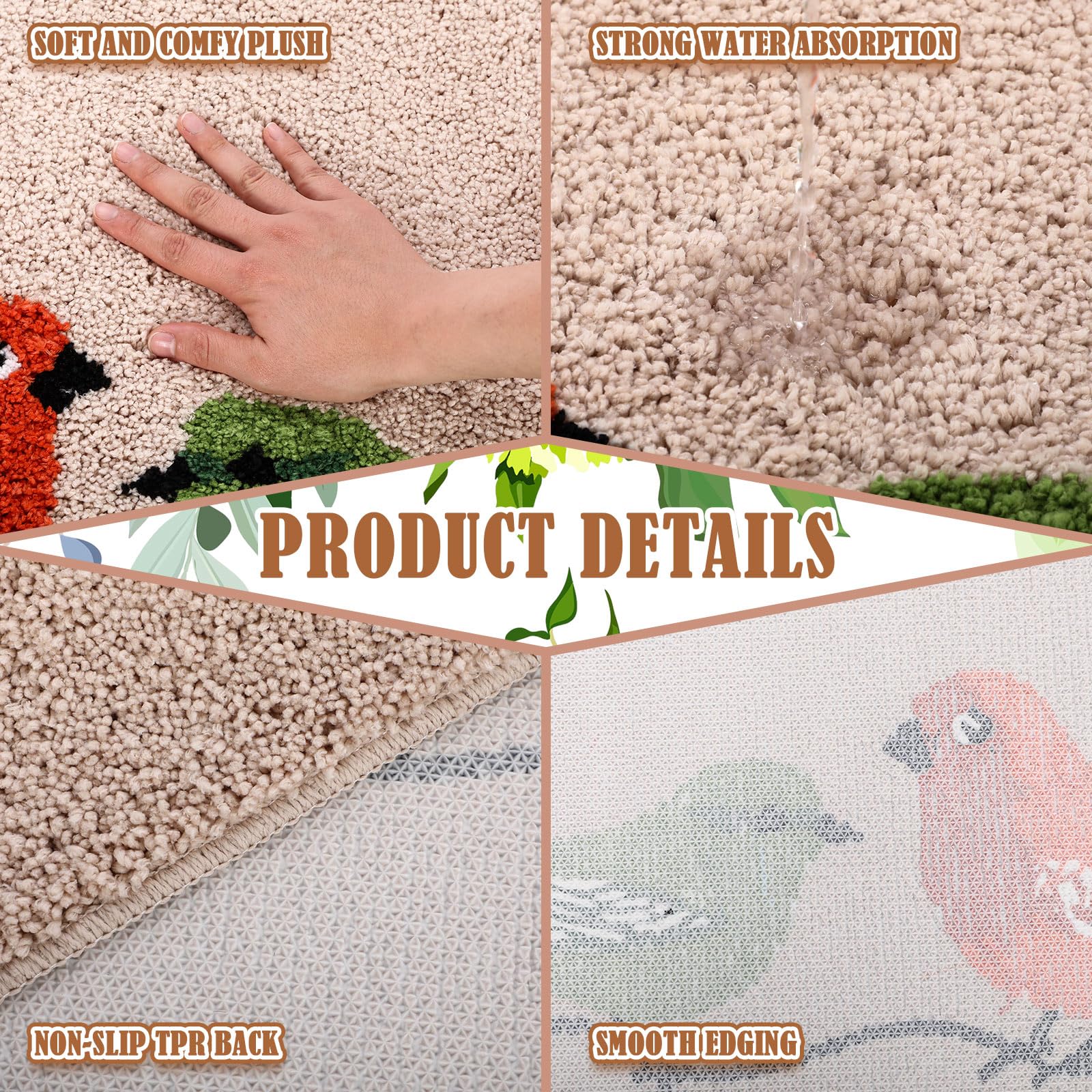 Dunzy bird doormat placed at entryway demonstrates indoor and outdoor versatility.