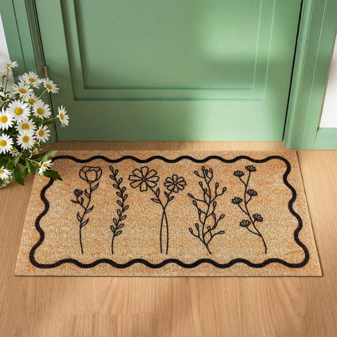 Dunzy Wildflower Pattern Doormat adds rustic charm while catching dirt before it spreads.