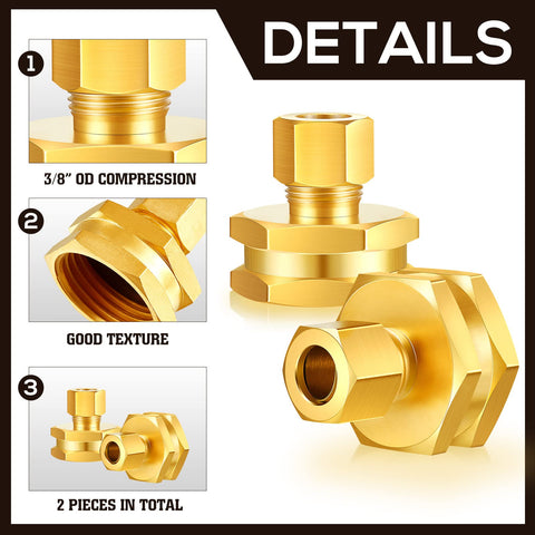 Dunzy brass adapter with leak-resistant threads for durable hose connections
