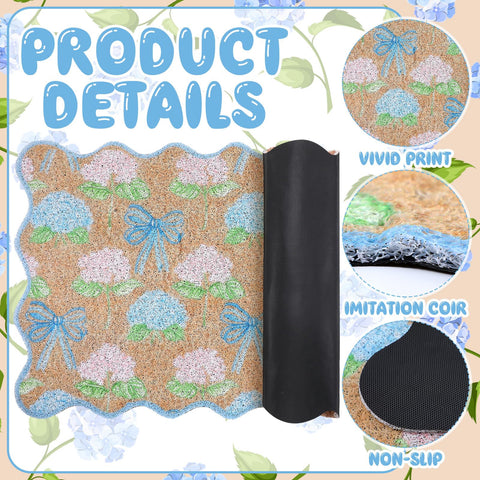 Dunzy coir surface with rubber backing resists slips at busy entryways.