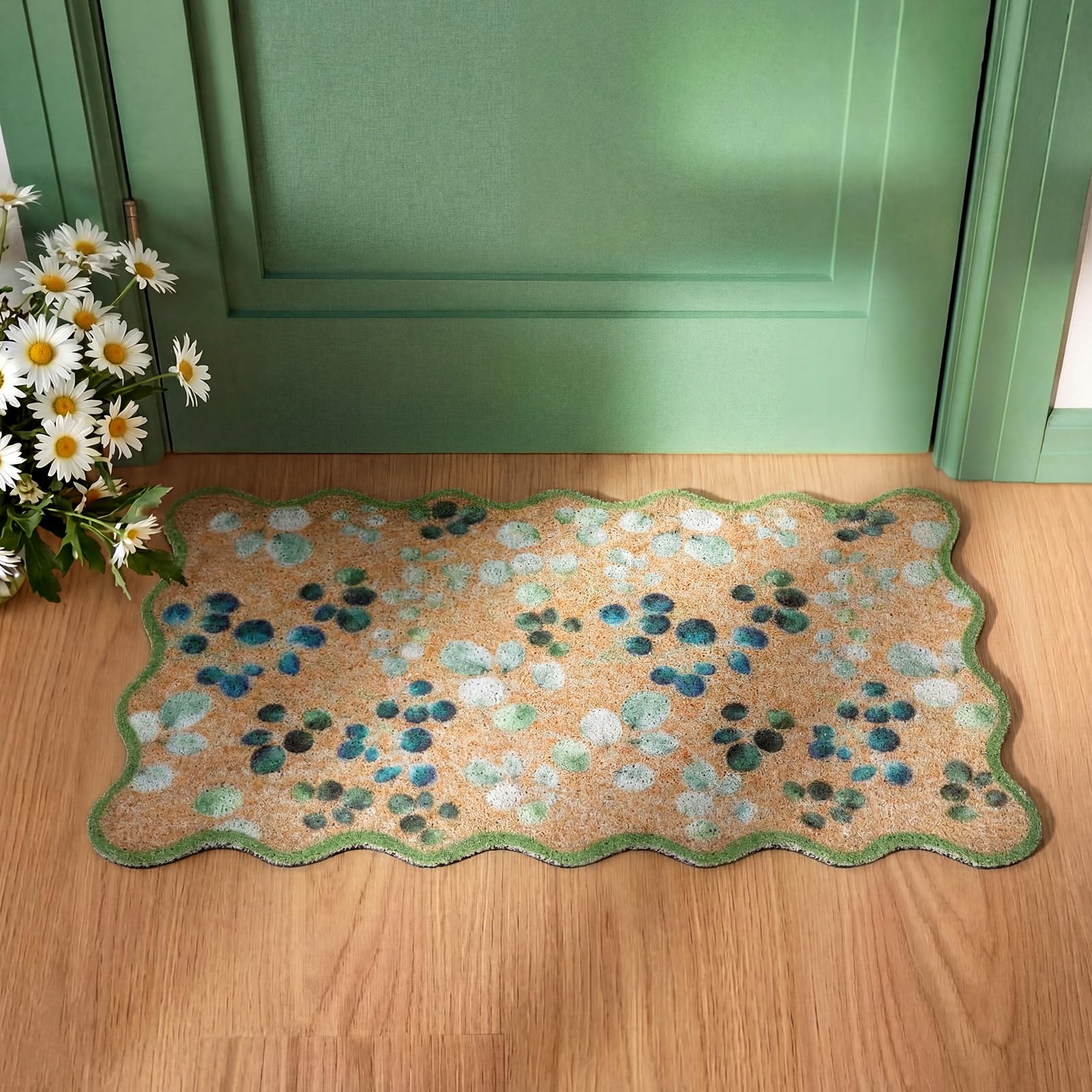 Dunzy durable entrance mat traps dust and debris from shoes.