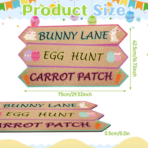 Dunzy Easter coir doormat features bunny design for entryways.
