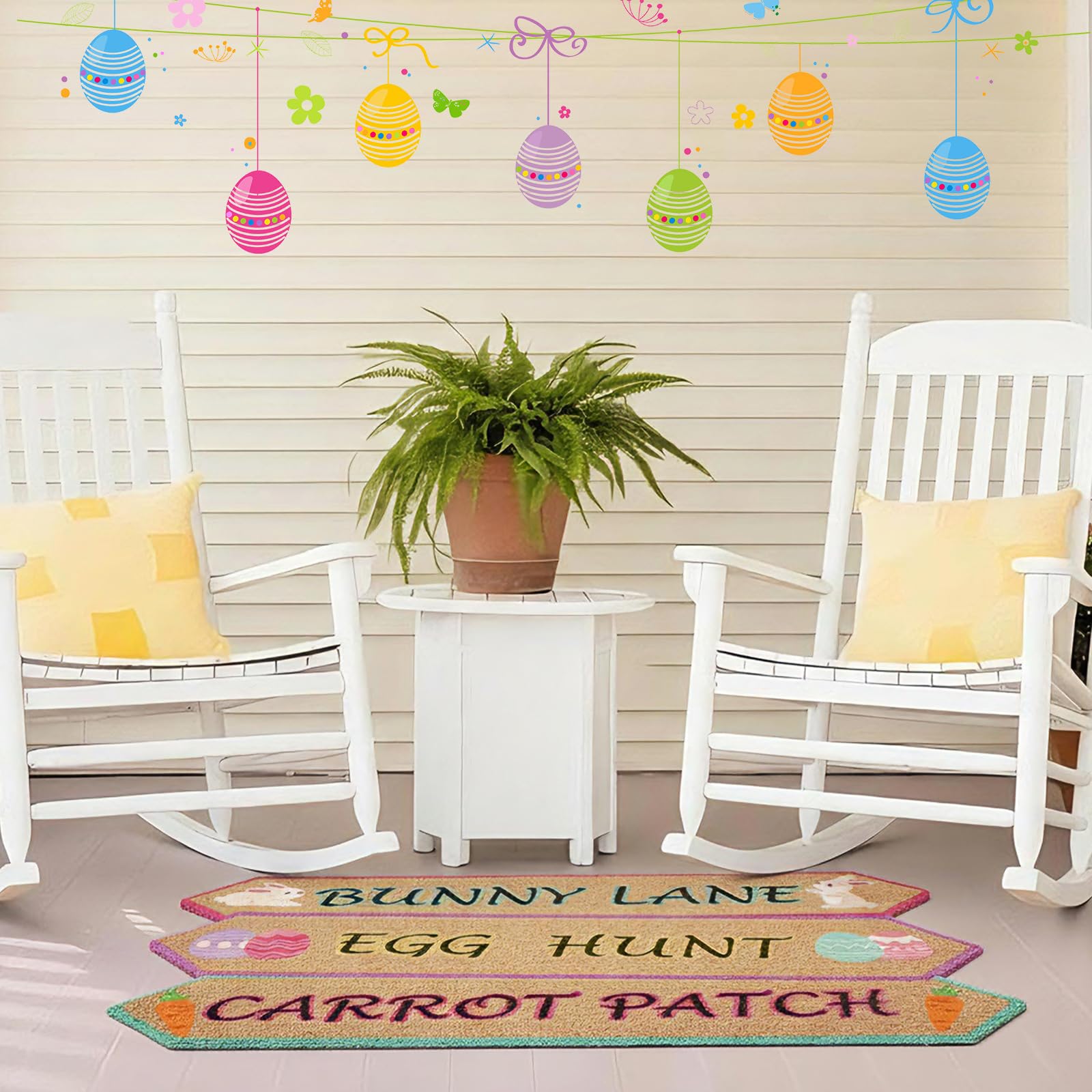 Dunzy Easter coir doormat for living room decor with Easter charm.