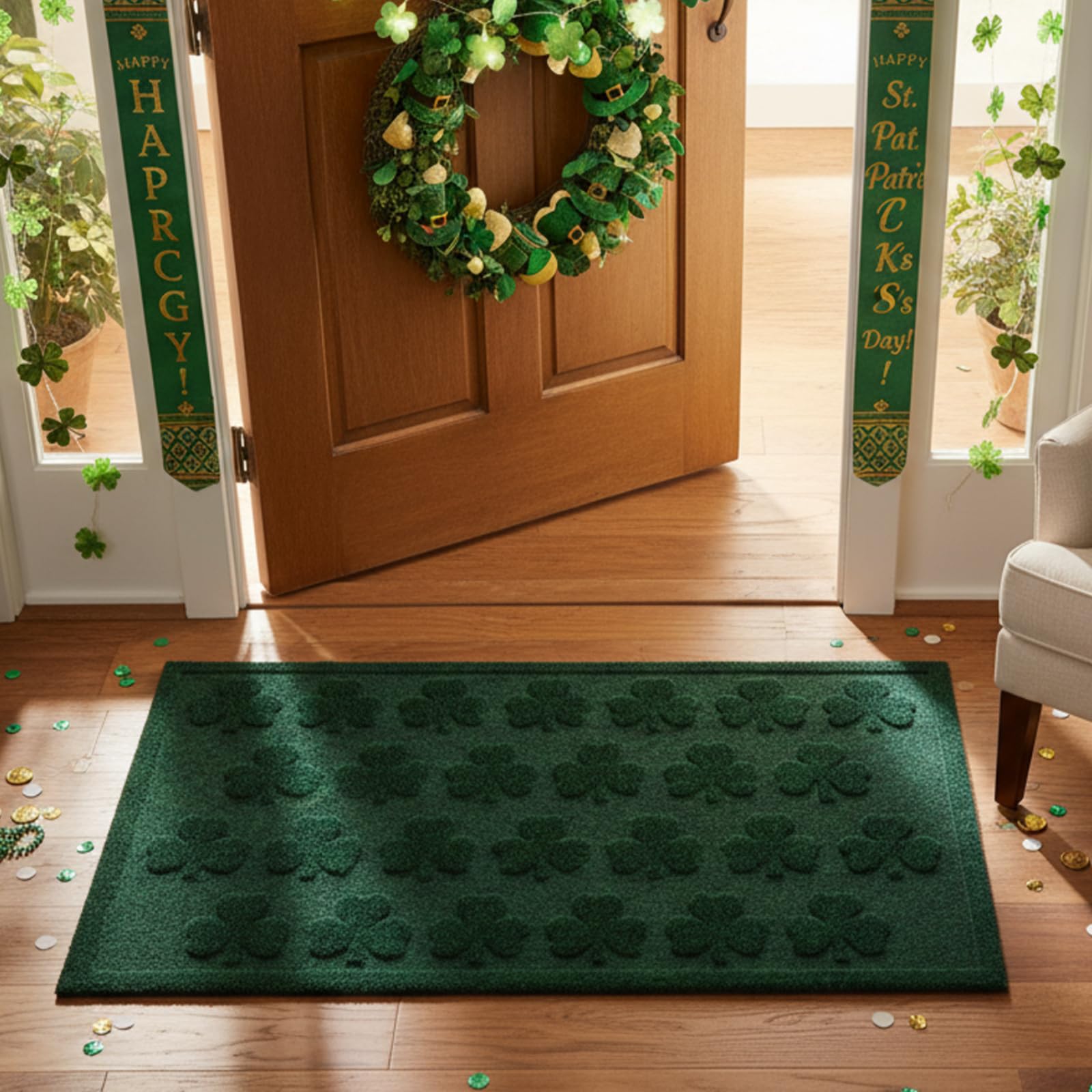 Dunzy 30x17 front mat showing dirt and moisture resistance at the threshold
