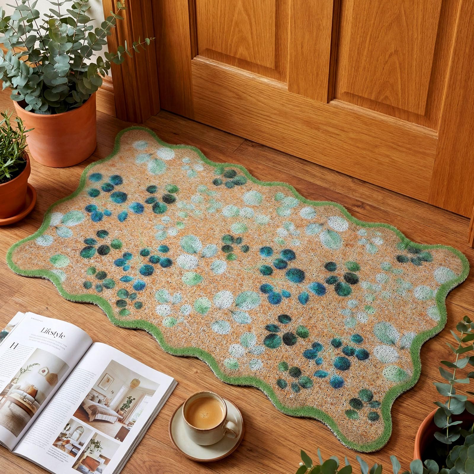 Dunzy indoor-outdoor doormat ideal for front doors and patios.