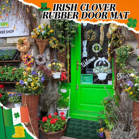 Dunzy Irish festival welcome mat ideal for holiday porch decor