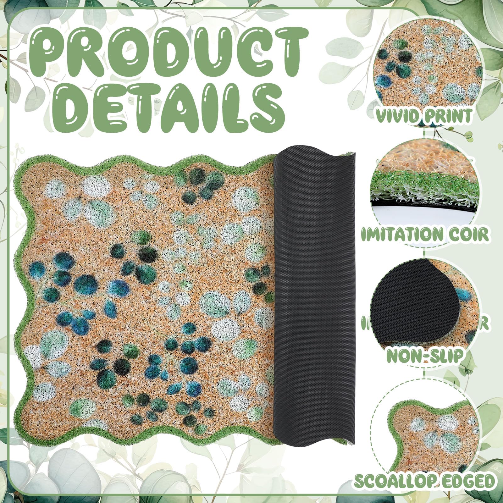 Dunzy rubber-backed doormat offers slip resistance for safer entryways.