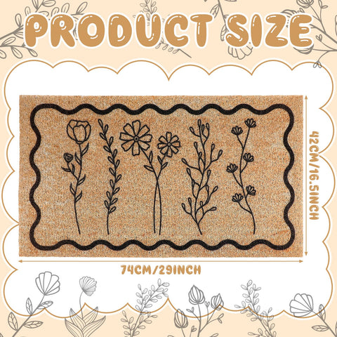 Dunzy Wildflower Coir Doormat texture highlights natural charm while trapping dust at the entrance.
