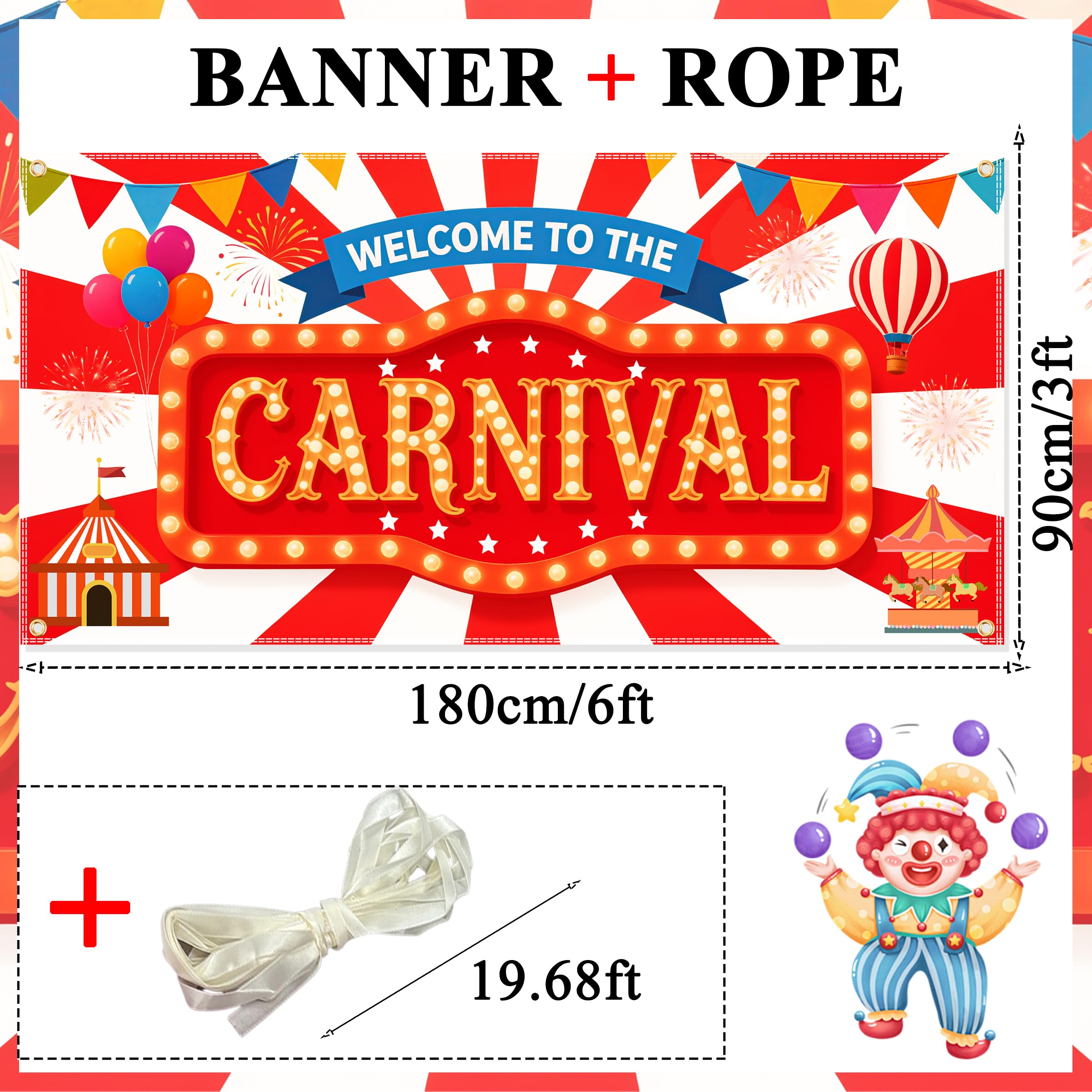 Duoduobuy carnival backdrop banner shows 'Welcome to the Carnival' lettering for festive vibes.