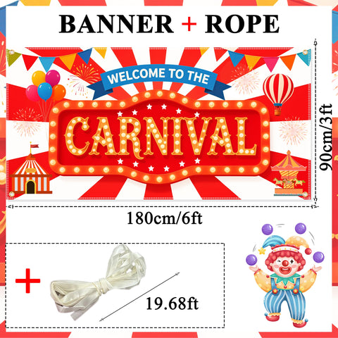 Duoduobuy carnival backdrop banner shows 'Welcome to the Carnival' lettering for festive vibes.