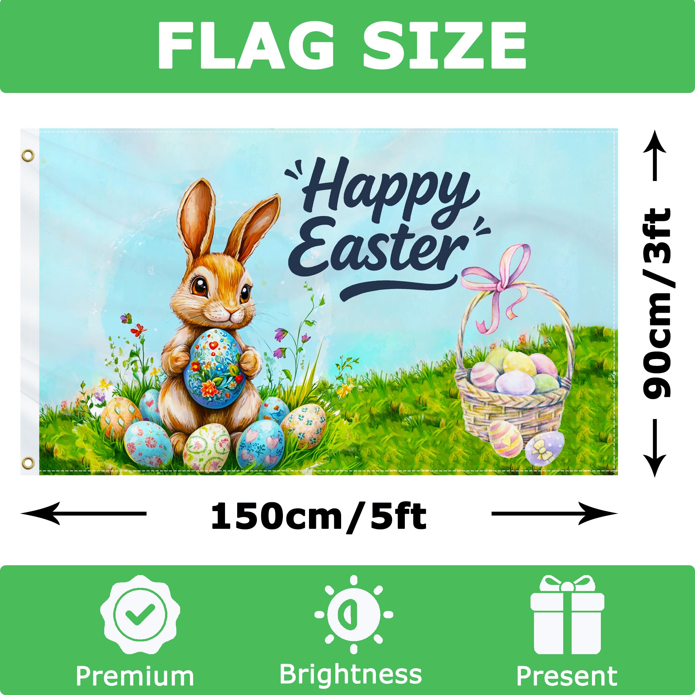 Duoduobuy Easter flag outdoors shows vivid spring design to enhance yard appeal
