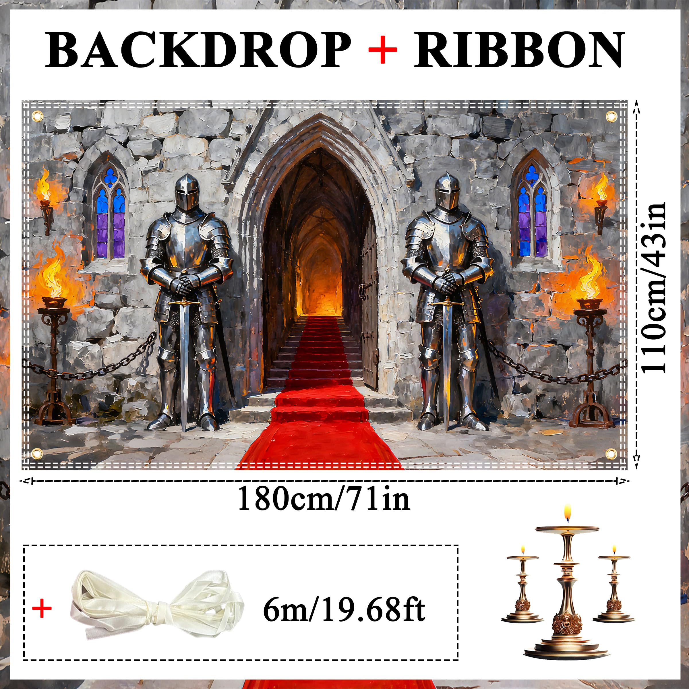 Duoduobuy Knight-Themed Banner Wall Decor for festive displays and photo booths