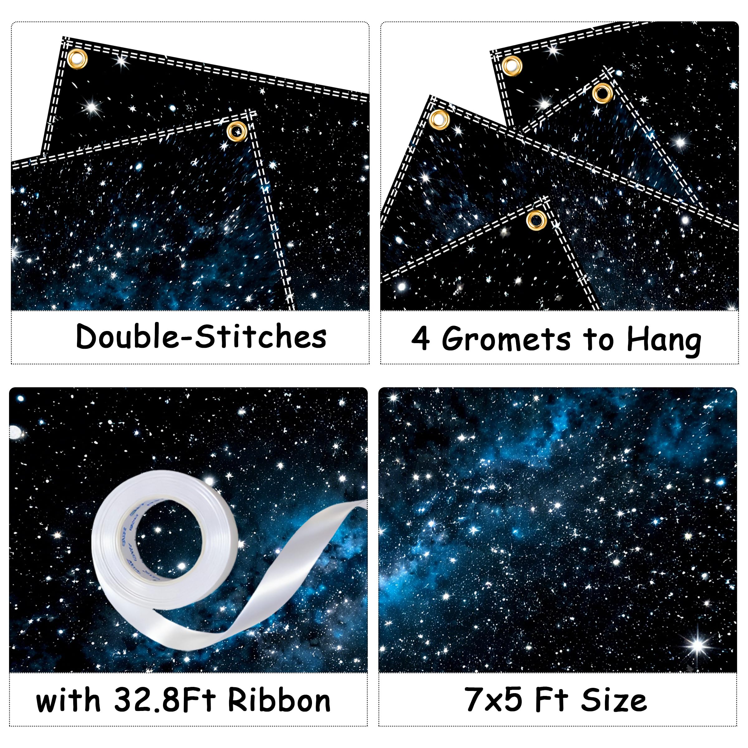Duoduobuy 7x5ft backdrop elevates wall coverage for galaxy-themed events.