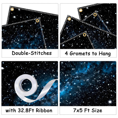 Duoduobuy 7x5ft backdrop elevates wall coverage for galaxy-themed events.