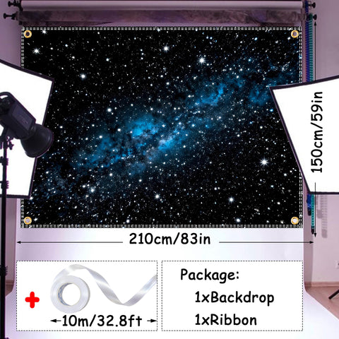 Duoduobuy blue nebula backdrop adds magical depth for birthday photo booths.