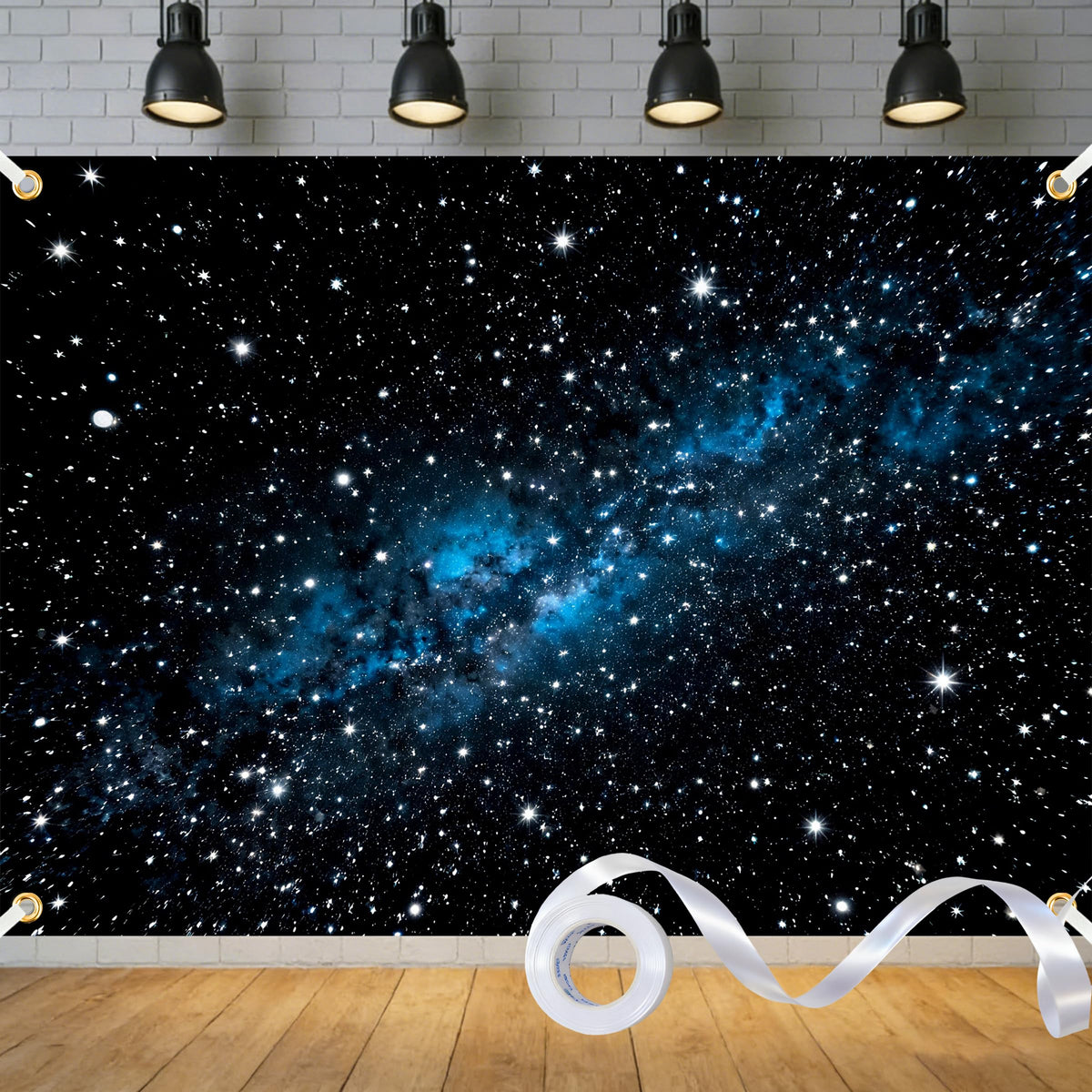 Duoduobuy starry night sky backdrop with dense stars for immersive party photos.