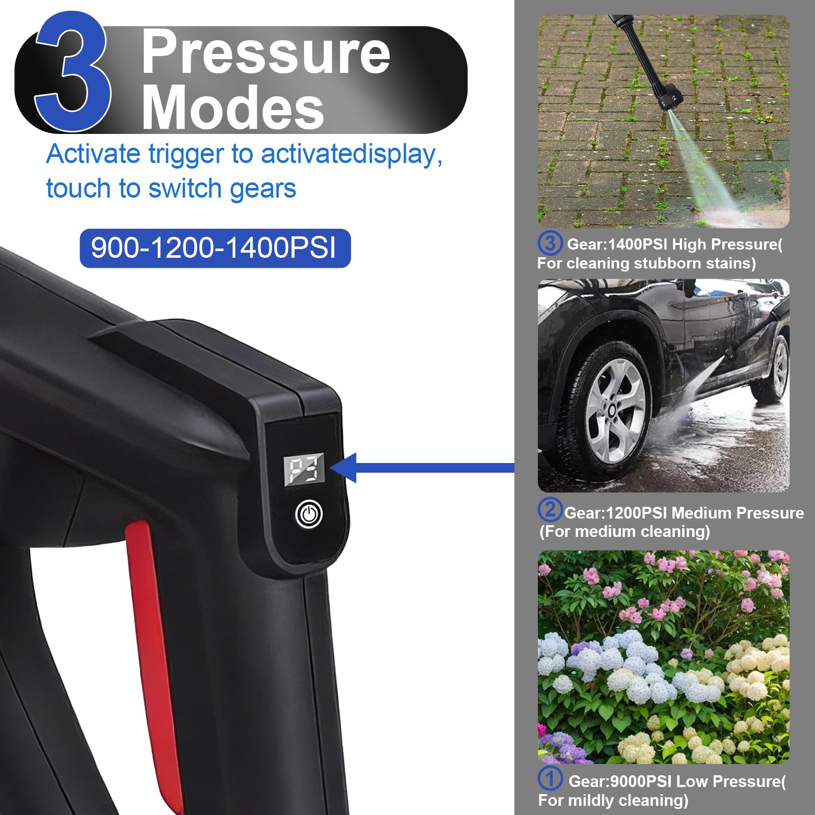 Duoguto dual 4000mAh batteries powering longer patio and driveway cleaning sessions