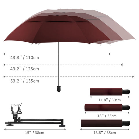 DUOUPA universal clamp attachment fits chairs, carts, strollers for versatile shade.