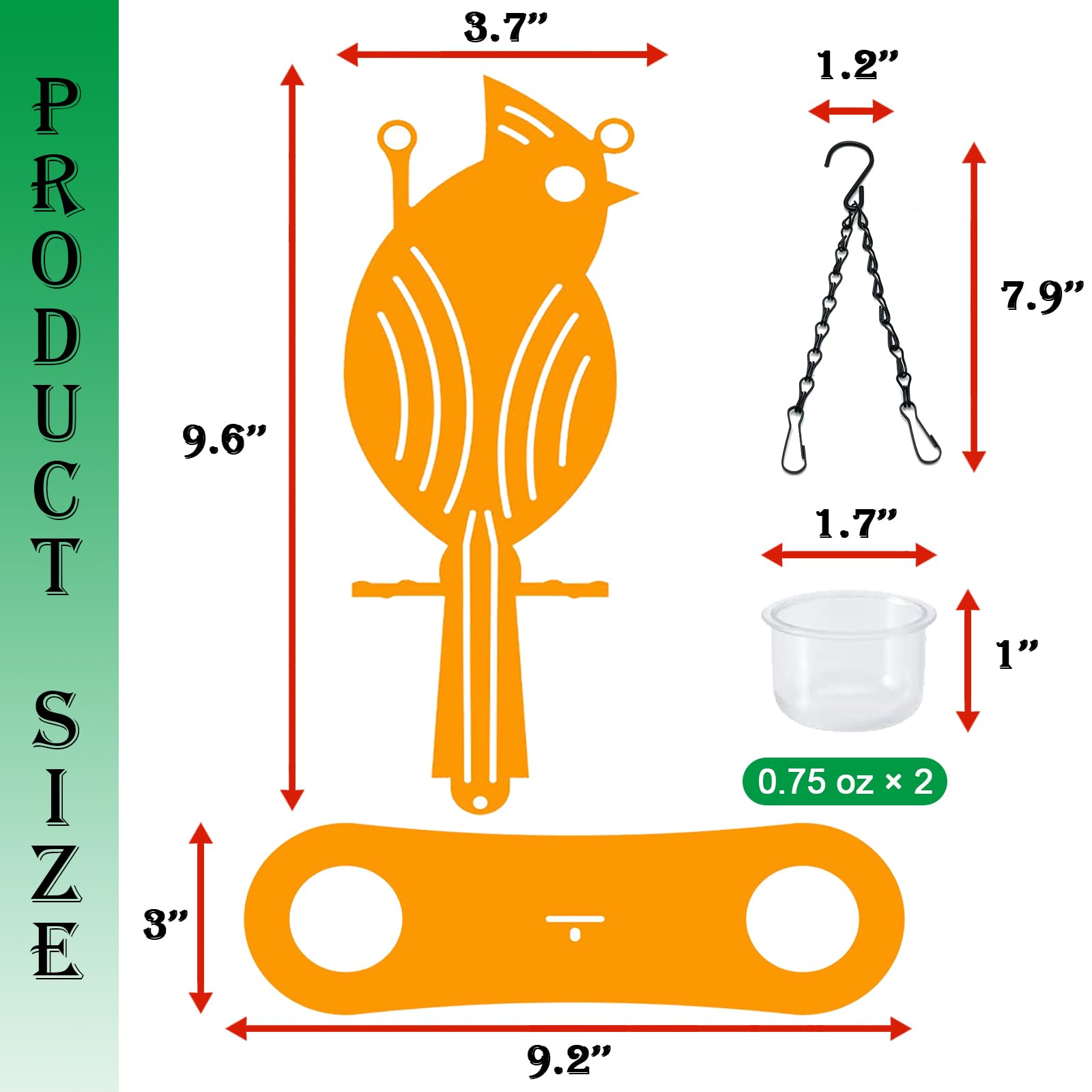 DUOYOUNG Feeder with two bowls for jelly, nectar, or mealworms.