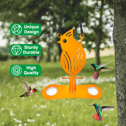 DUOYOUNG Oriole feeder orange design attracts orioles and hummingbirds.