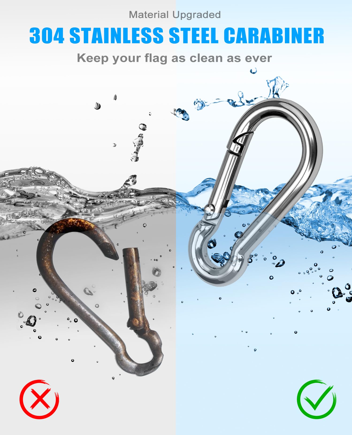 DUPKEV aerospace-grade aluminum keeps flag rings durable in sun and rain.