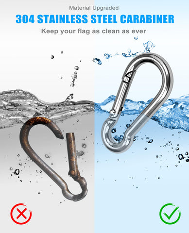 DUPKEV aerospace-grade aluminum keeps flag rings durable in sun and rain.