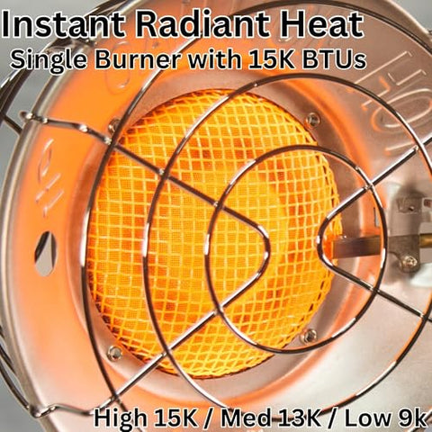 Dura Heat TT-15CSA burner close-up, premium heat output.